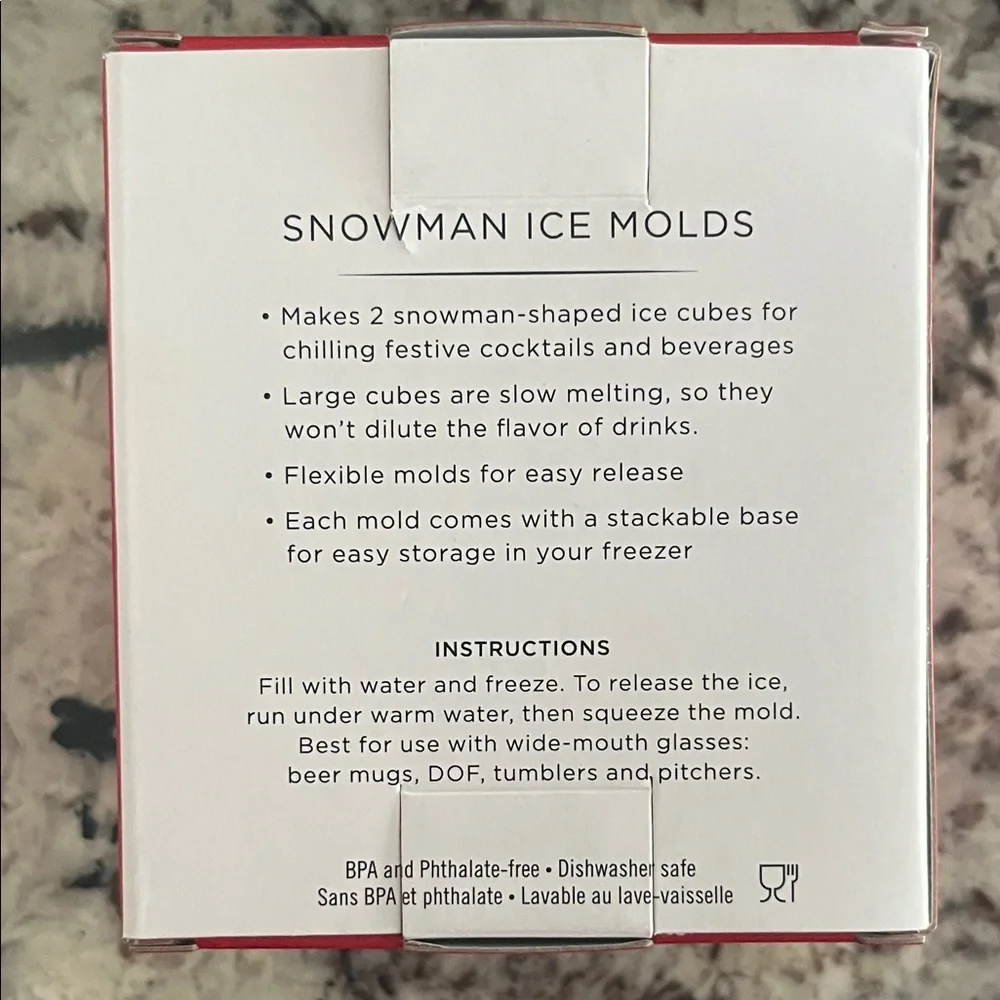 NIB Williams Sonoma - (2) Snowman Ice Molds